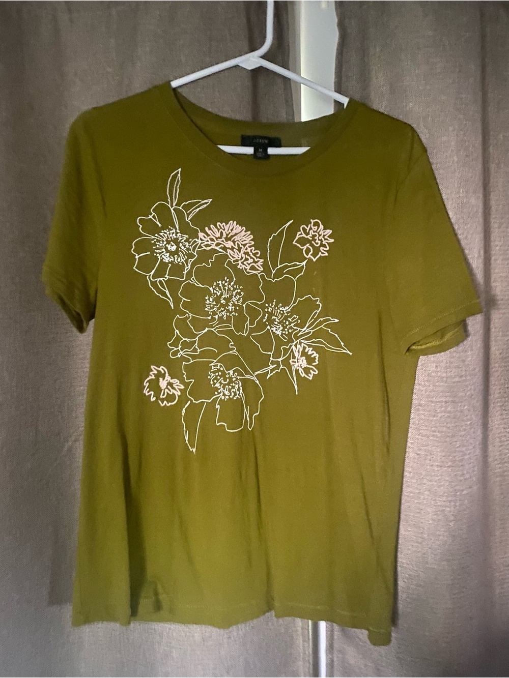 J. Crew Women’s Olive Green Floral Graphic Tee - Women